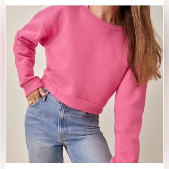 Reformation Tops - Reformation Hunter cropped sweatshirt pink size M-EUC